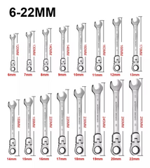 16Pcs Premium Flex-Head Ratcheting Wrench Set