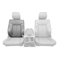 2012-2016 Lariat - Front Row Passenger Side Top Cover - Charcoal Black OEM Material Config. Leather/Vinyl - Heated and Cooled Seats