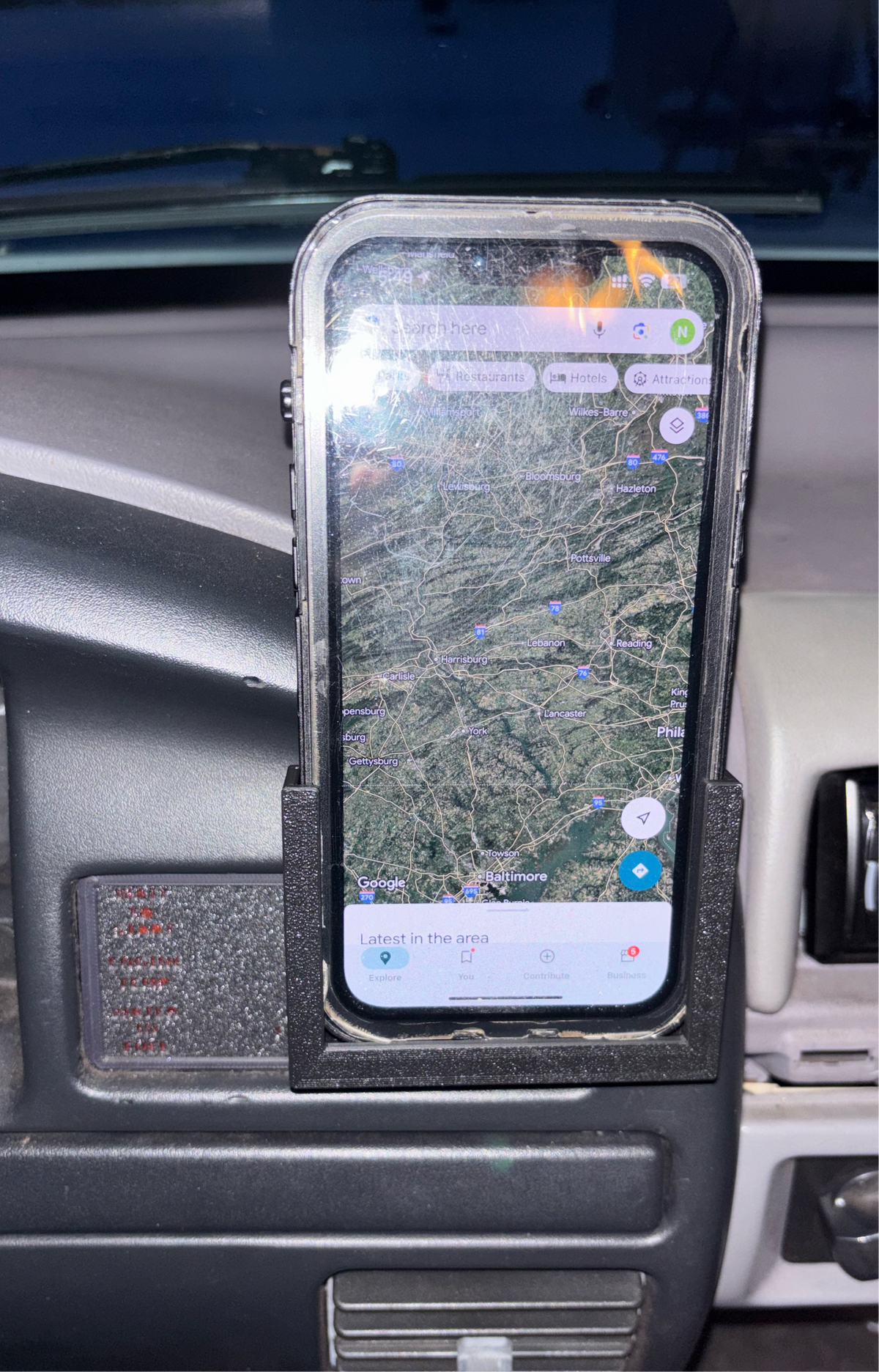 1992-1997 Ford Gauge Cluster Bezel Phone Holder Attachment