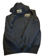 Half Zip Hoodie With Bucking Bronco Back