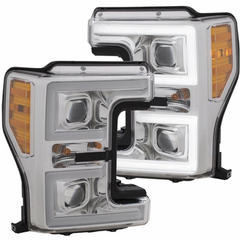 2017-2019 Super Duty Anzo Chrome Plank Style Switchback Projector Headlights 111389