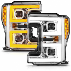 2017-2019 Super Duty Anzo Chrome Plank Style Switchback LED Projector Headlights 111578