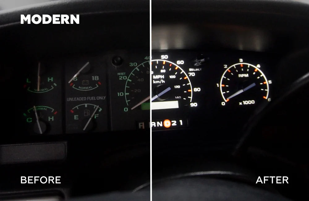 1992-1996 Ford F-Series Gauge Cluster XLT Modern Film Kit