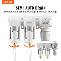 VEVOR Air Compressor Filter Regulator, 3/8" NPT