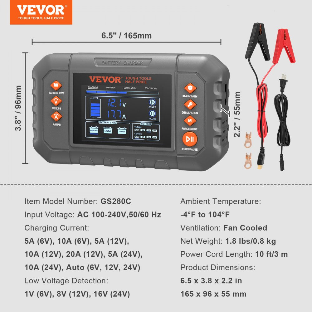 Smart Battery Charger 20-Amp VEVOR