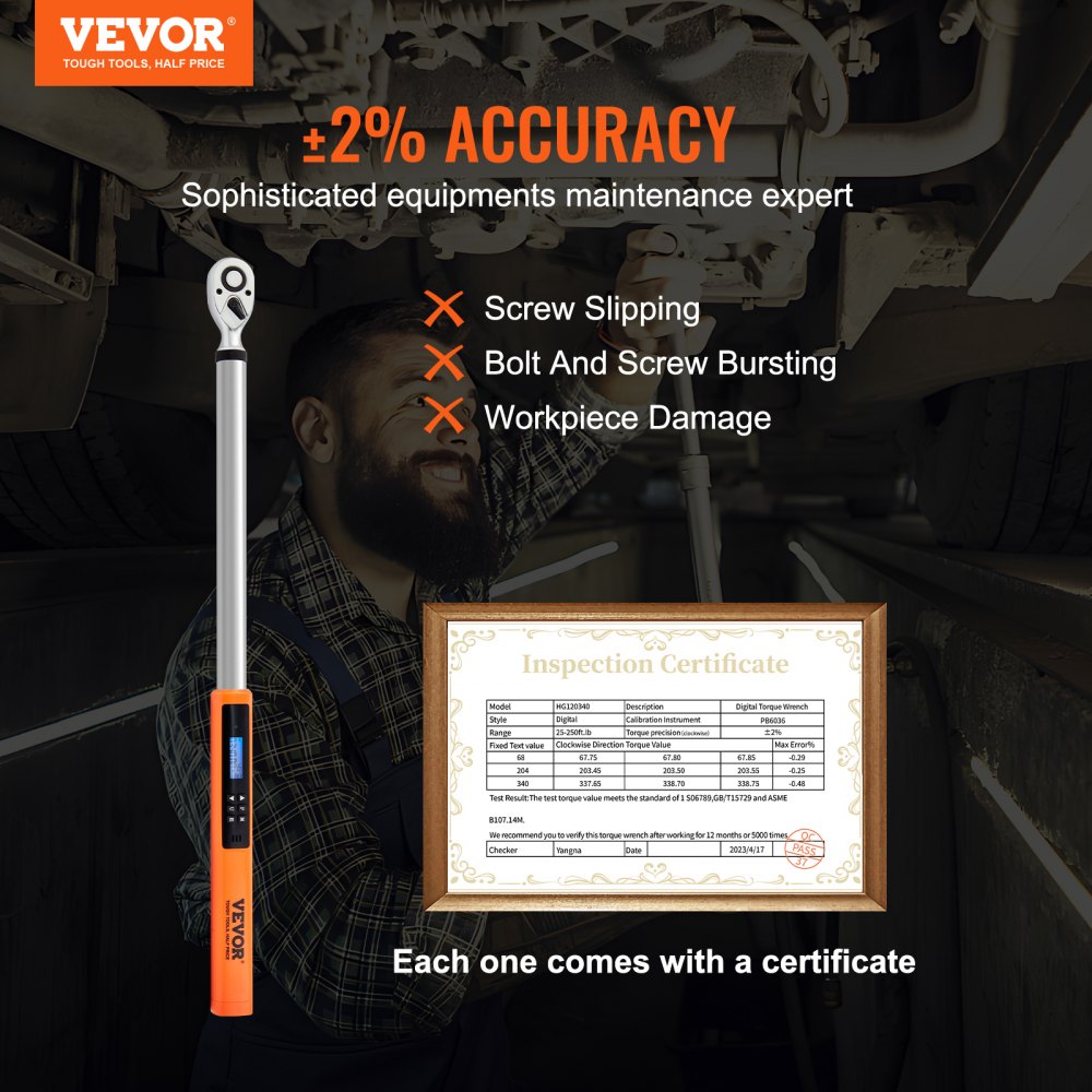 VEVOR 1/2" Drive Electronic Torque Wrench