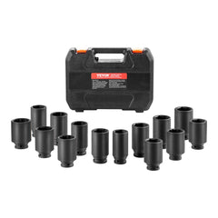 VEVOR Axle Nut 1/2" Drive Deep 6+12-Point Metric Socket Set